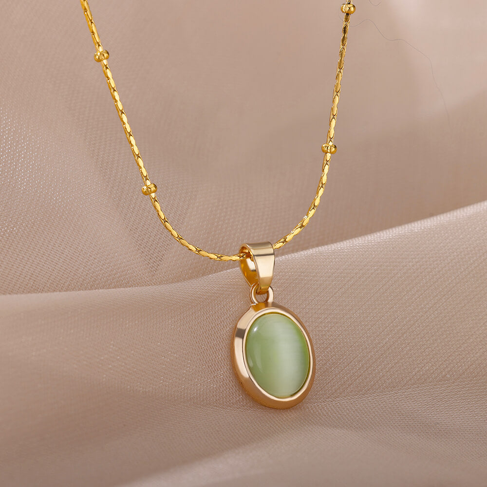 Villioro Gold Opal Pendant Necklace