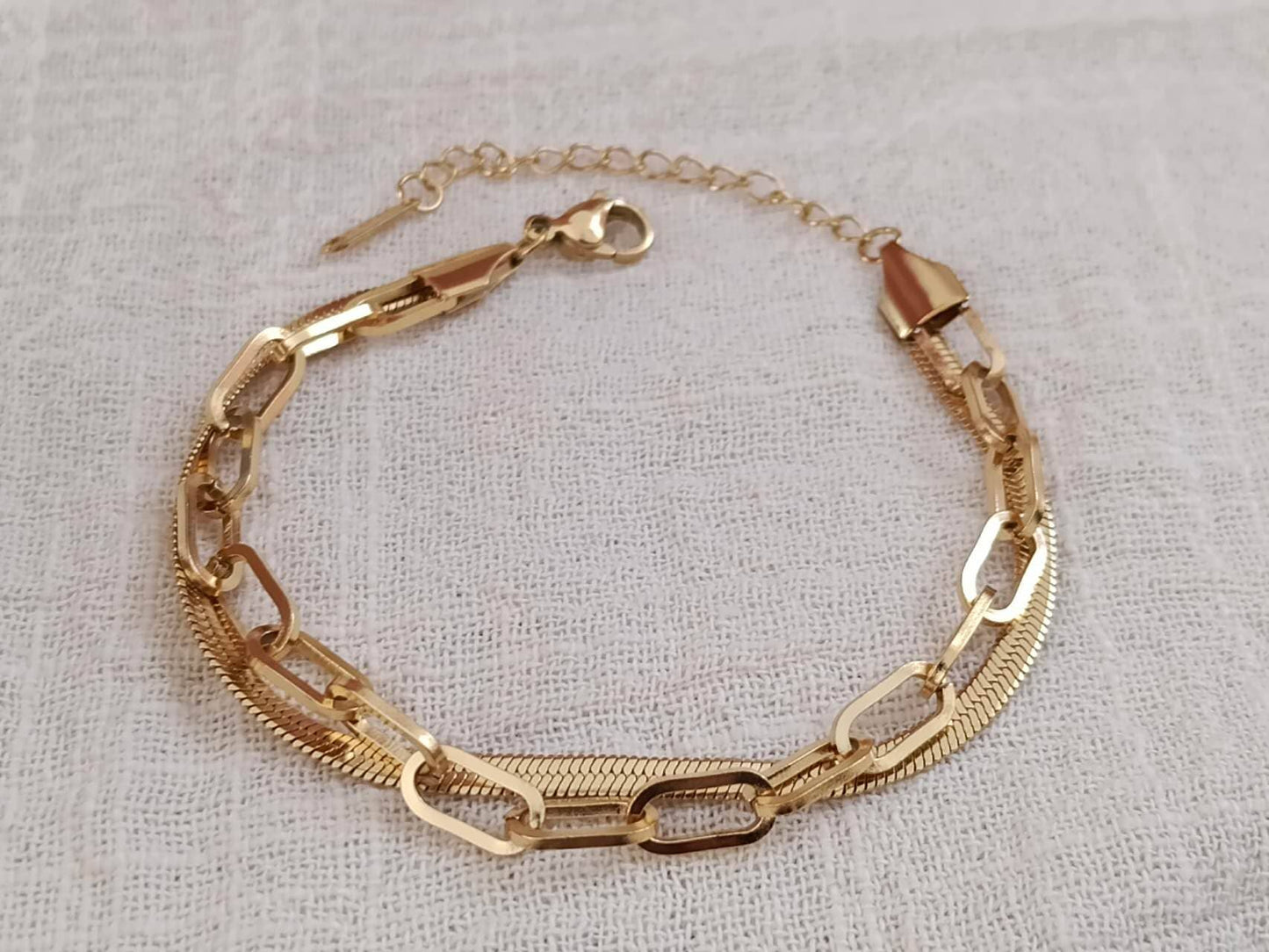 Amara Double-Link Gold Bracelet