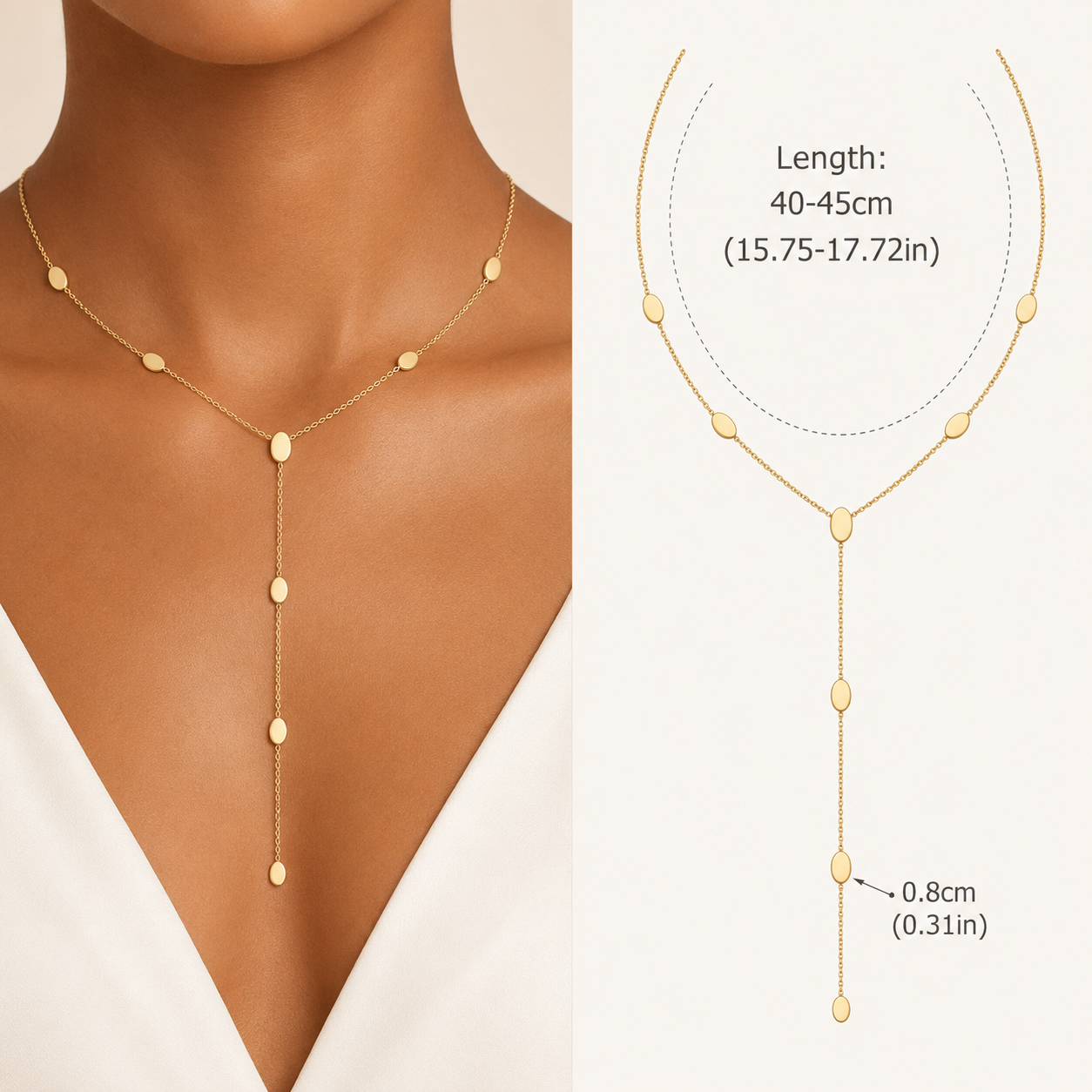 Villioro Waterproof Gold Drop Necklace