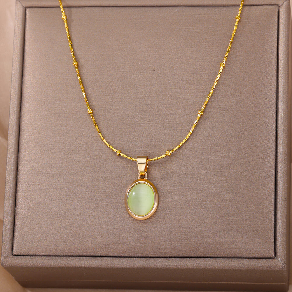 Villioro Gold Opal Pendant Necklace