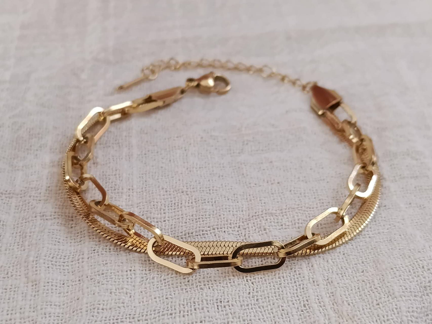 Amara Double-Link Gold Bracelet