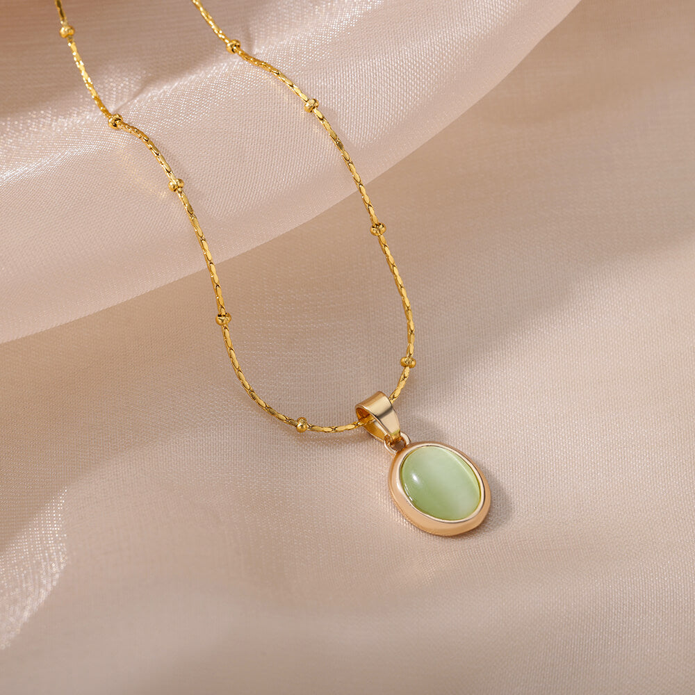 Villioro Gold Opal Pendant Necklace