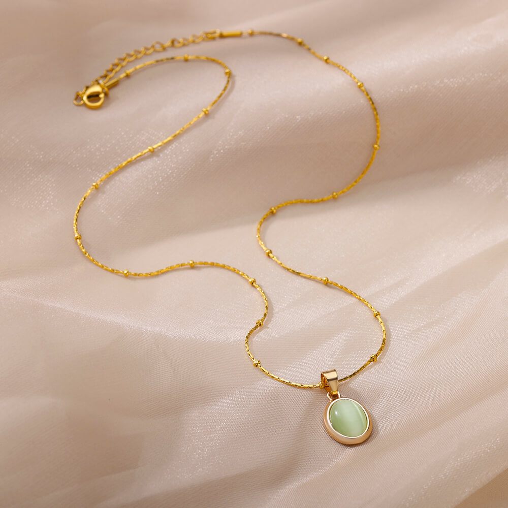 Villioro Gold Opal Pendant Necklace