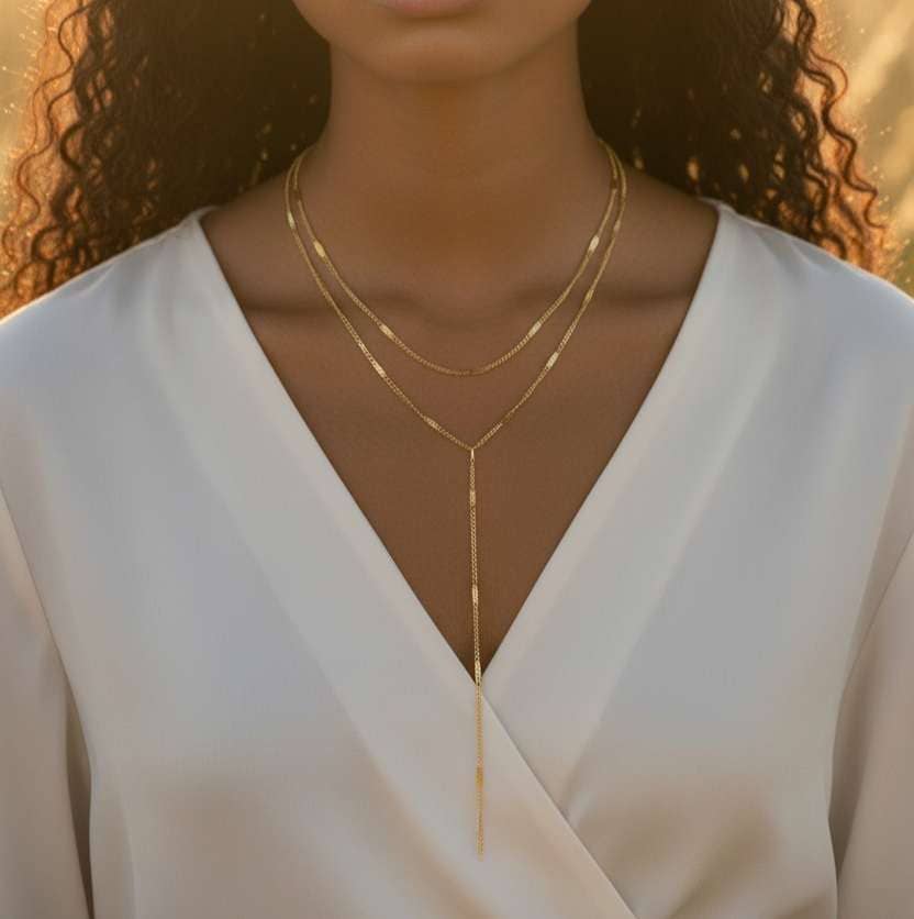 Luna Double-Layer Y Necklace
