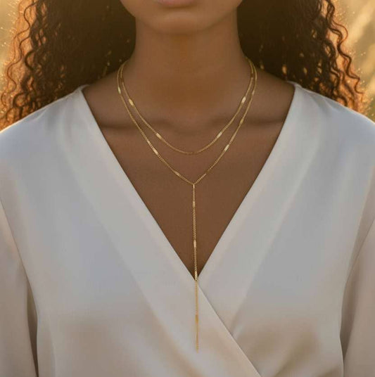 Luna Double-Layer Y Necklace