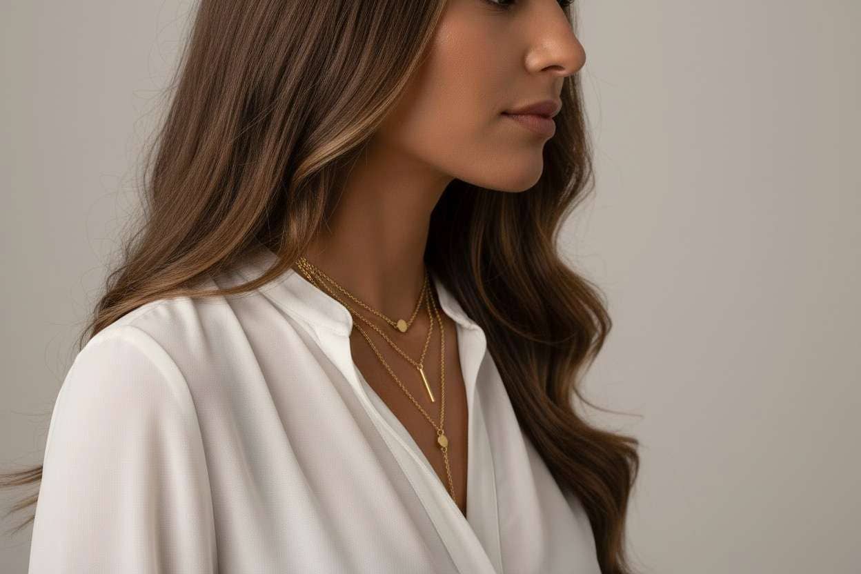 Triple-Layer Gold Disc Necklace