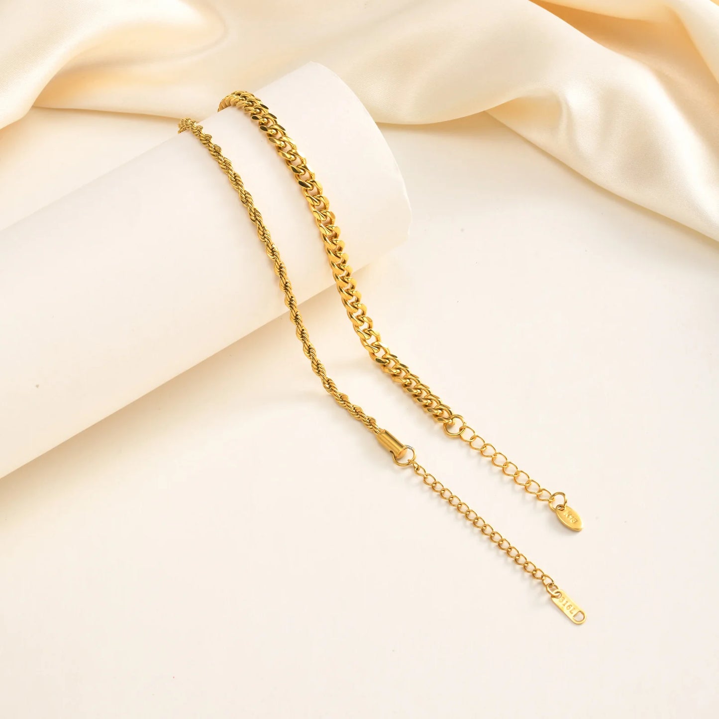 18K Gold Waterproof Bracelet Set – 2 Pieces
